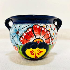 6" Handmade Planter Michoacana – Mexican Talavera Pottery – Ceramic Pot – Art Home&Garden Decor – Maceta Michoacana Talavera – Qty. 1