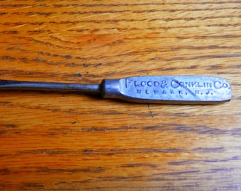 antique advertising screwdriver from Flood & Conklin Newark N.J. vintage