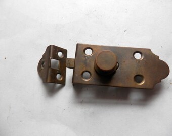 half morticed early american cupboard latch brass vintage