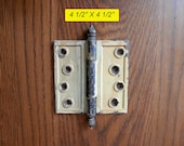set 6 antique cast iron hinges with turnip style tips 4 1 2 quot X 4 1 2 quot architectural salvage