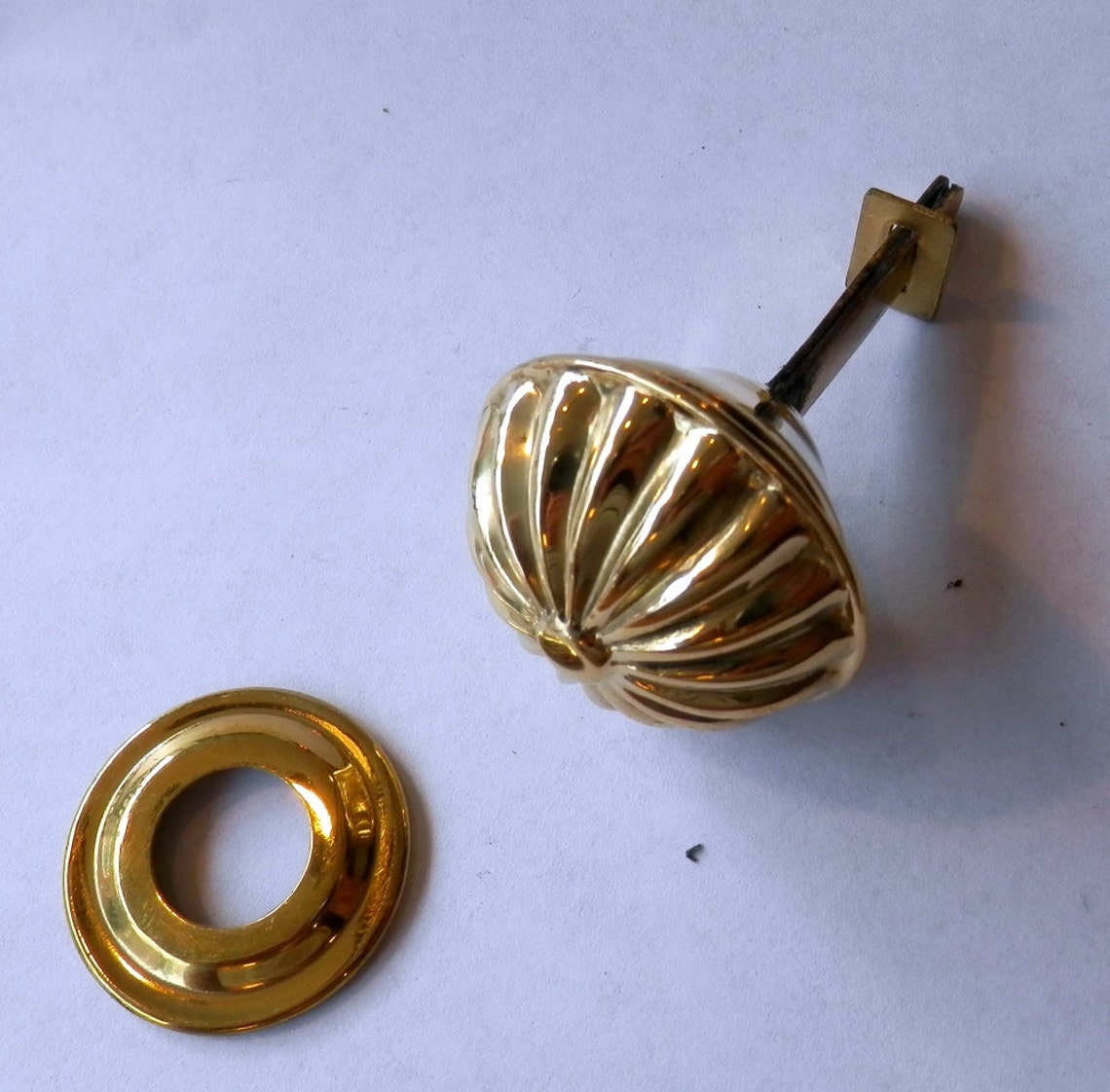 Hollow Spool Cabinet Knob Brass Split Back - Etsy
