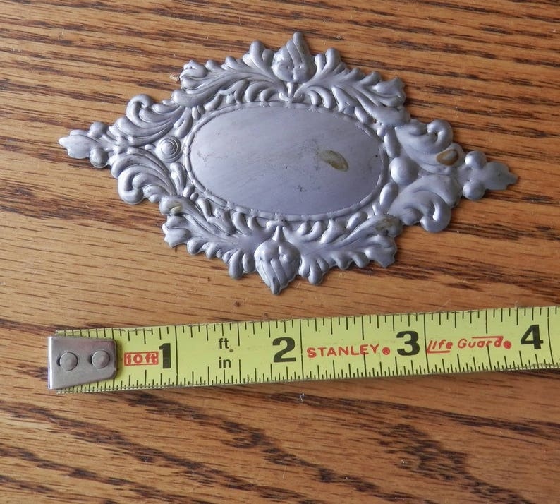 Pair 2 stamped tin trunk or box decoration Etsy