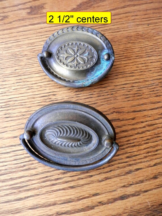 Choice Of 2 1 2 Antique Oval Drawer Pulls Etsy