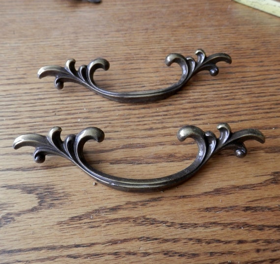 Pair 2 French Swedish Style Drawer Pulls 3 1 4 Etsy