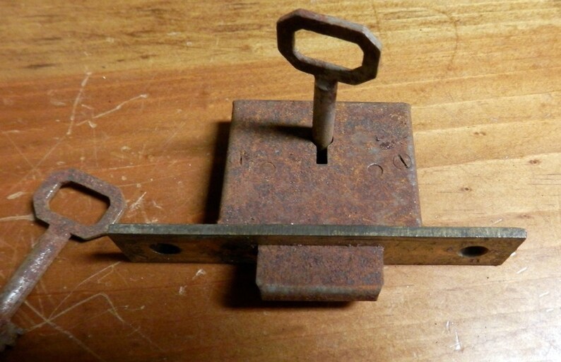 1 antique Eagle lock co roll top desk lock with 2 keys Etsy