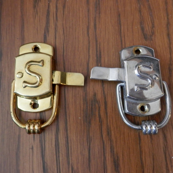 Sellers kitchen cupboard latches choice brass or nickle/ left or right hand with catches