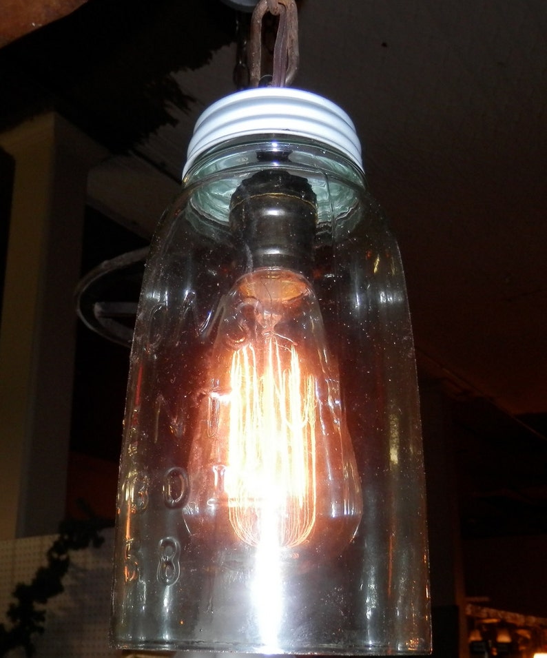 Vintage Calf or Goat Yoke ceiling light fixture Mason 1858 Etsy