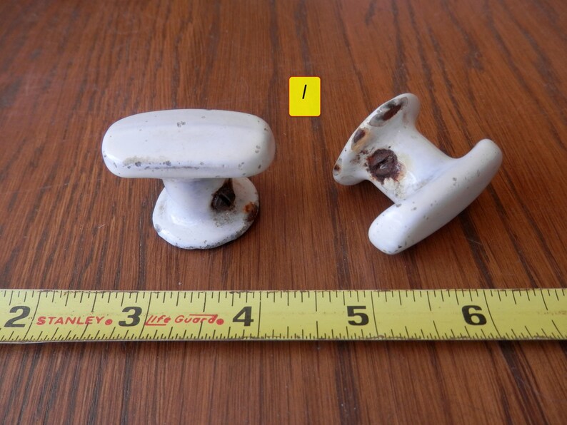 Antique stove or range knobs black white baklite cast iron Etsy