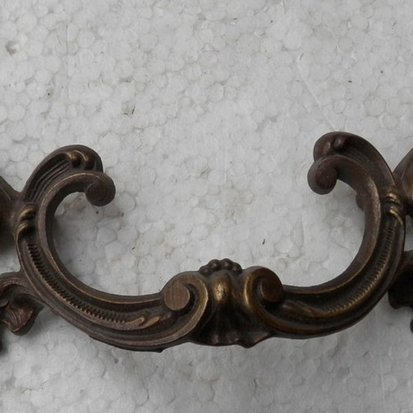 set of 6 matching 3 1/2" centers French styled drawer pulls vintage antique