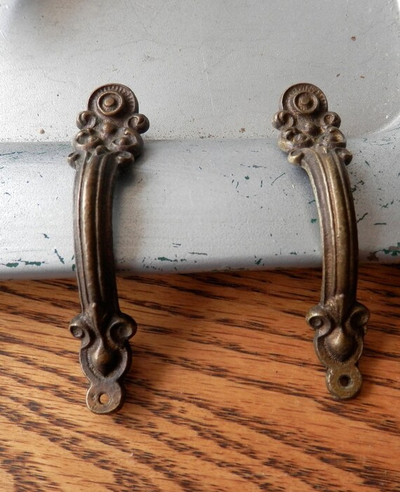 One 1 Antique Original Waterfall Era Drawer Pulls Vintage Etsy