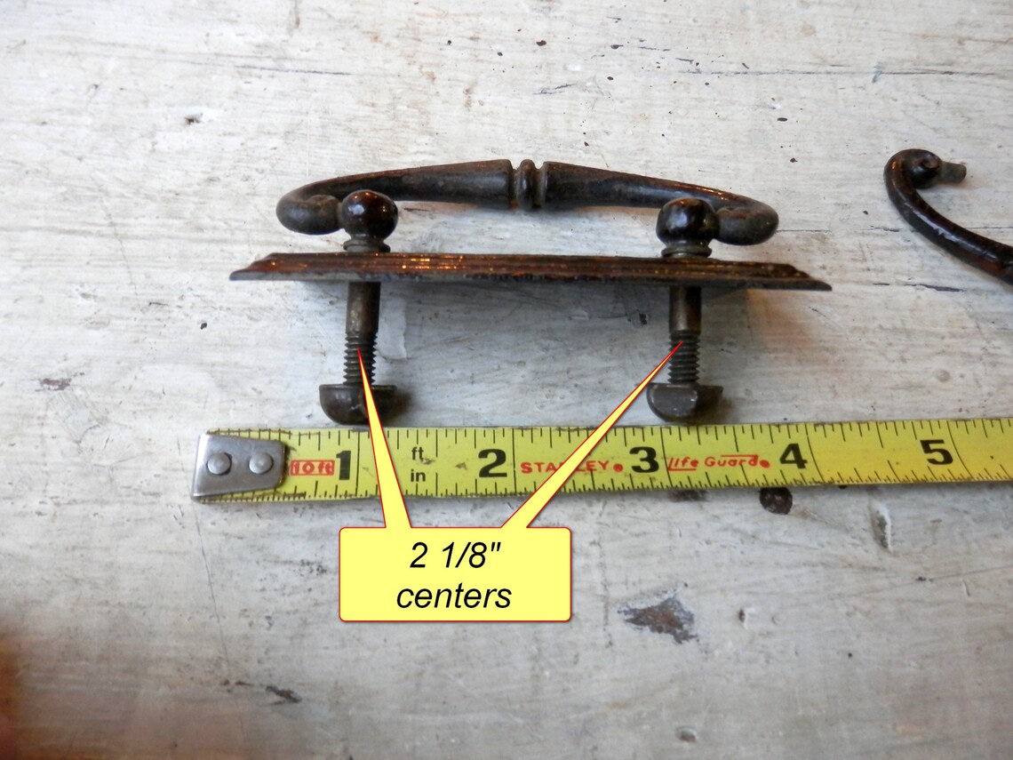 Pair 2 Antique Built in Drawer Pulls 2 1/8 Etsy