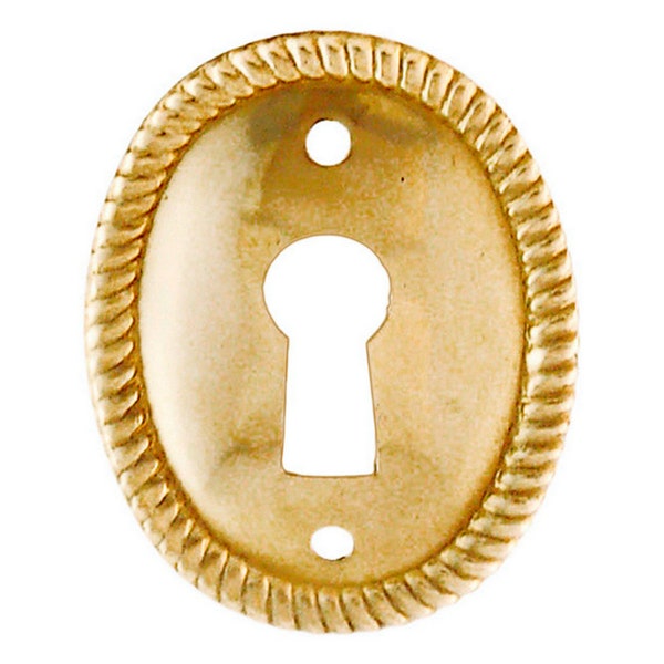 stamped brass vertical key hole escutcheon new