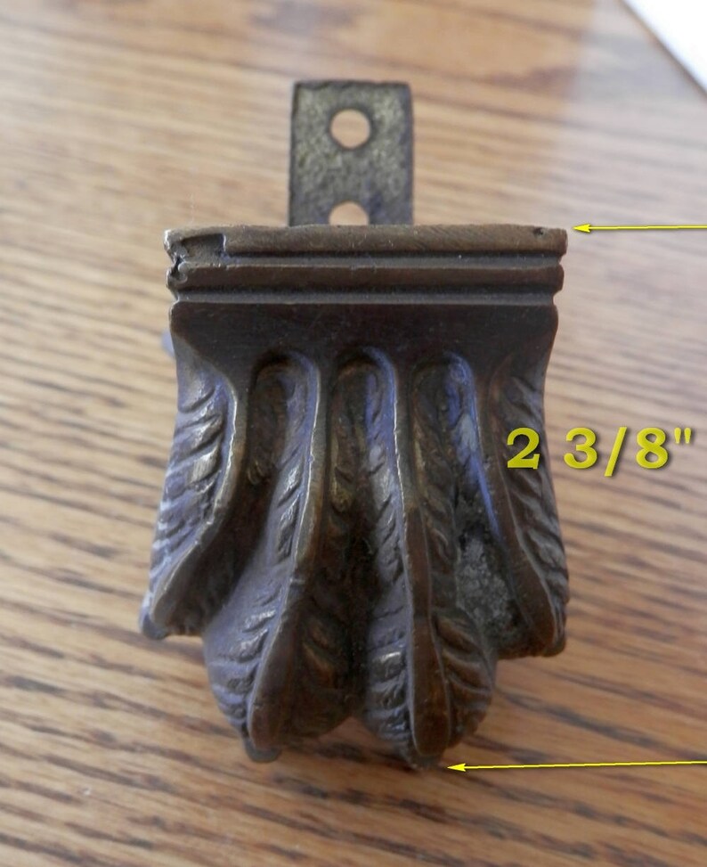 Antique cast brass 4 toed table leg end with caster vintage Etsy