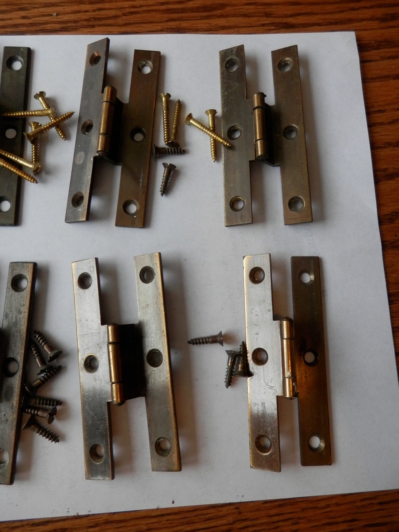 8 vintage solid brass H style 3/8 offset hinges with Etsy