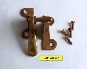 Left hand hinge 3/8" offset brass hoosier latch vintage