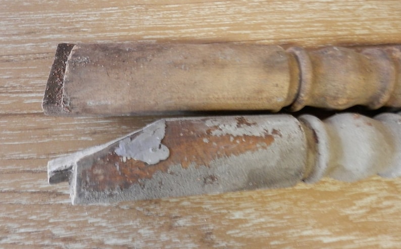 re purpose build 2 antique oak table legs with glass ball feet as found salvage