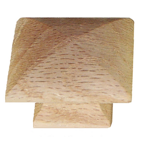 Mission, pyramid, arts and crafts, Sq Oak  wood knob, 3/4"- 1 1/4" - 1 3/4" sq