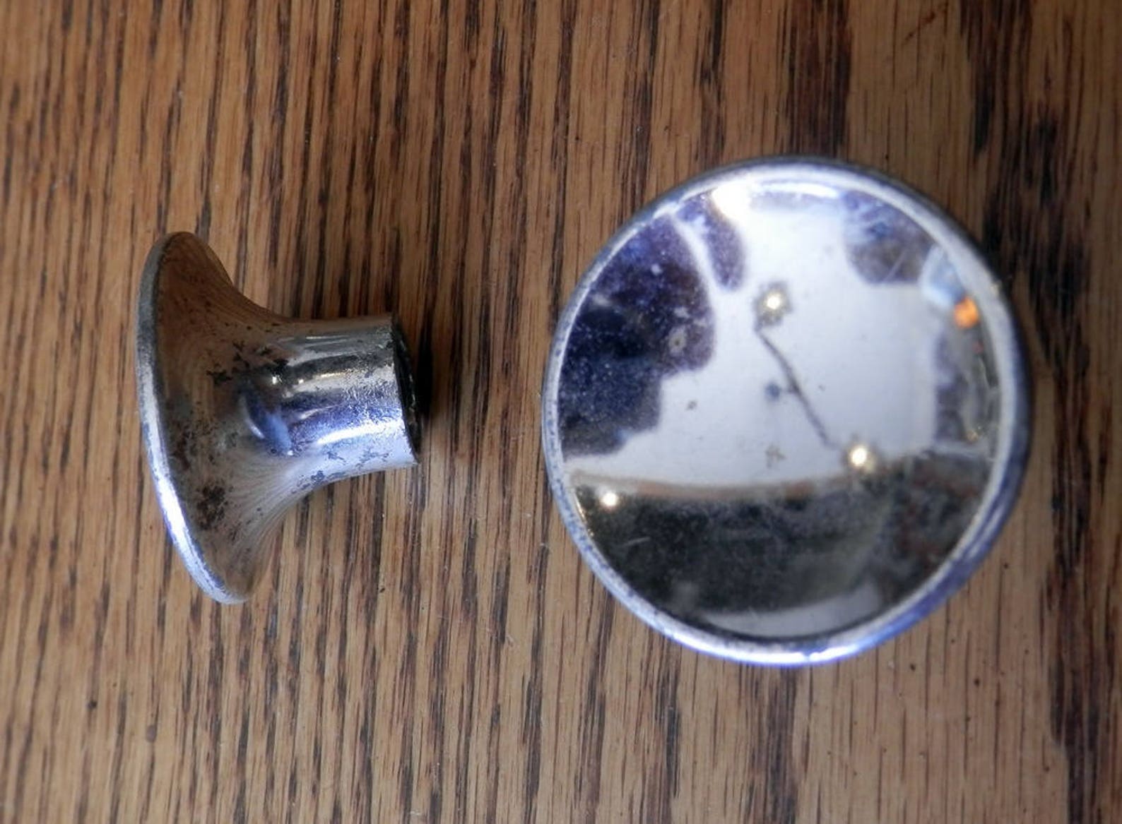 Ten 10 Antique MCM Concave Chrome Knobs 1 1/2 Dia Etsy