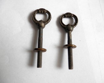 Pair (2) antique original mirror bolts vintage