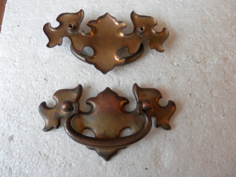 Set of Six 6 Vintage Brass Drawer Pulls 2 1/2 Centers Etsy