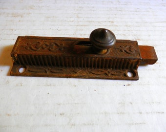 antique victorian eastlake, slide latch with brass knob vintage