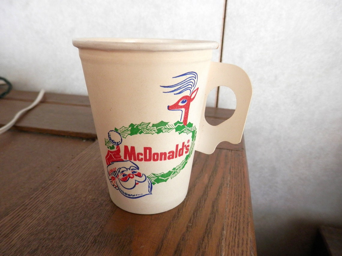 1970s NOS McDonalds paper disposable hot cup with Santa and a | Etsy