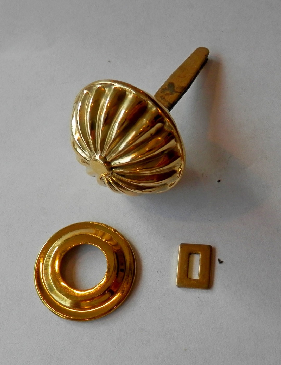 Hollow Spool Cabinet Knob Brass Split Back - Etsy