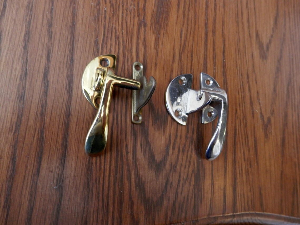 Hoosier type latches flush and offset brass and nickel Etsy