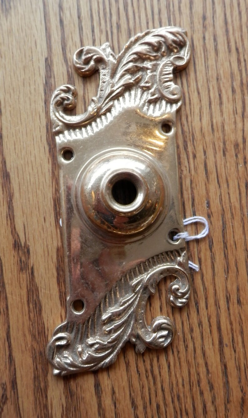 Antique cast brass door bell button plate circa 1900s Etsy