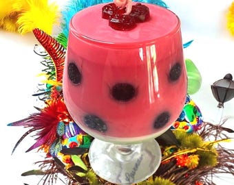 Vela de cera de soja con aroma a sandía, decoración frutal de verano para la cocina, aroma a melón real efervescente, 312 g (11 oz)