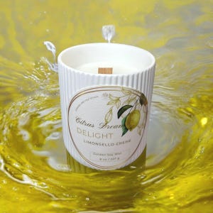Citrus Soy Candle in Jesmonite Vessel: Limoncello Creme Scent