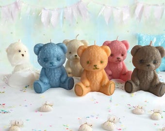 テディベアキャンドル：ココナッツソイワックス、香り付きデコレーションキャンドル