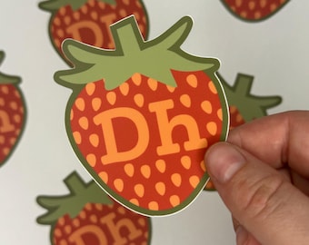 Adesivo in lingua Cherokee con fragola – ᎠᏂ (a-ni) Adesivo in vinile – Decalcomania per frutta impermeabile