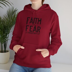 Faith Over Fear Unisex Sweatshirt, Christian Hoodie, Inspirational Jumper, Religious Outerwear, Cozy Pullover