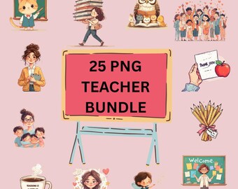 Teacher PNG Bundle: Back to School Clipart, Sublimation Designs ...