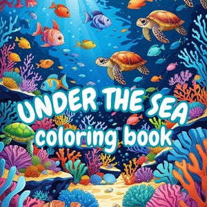 Under the Sea Coloring Book PDF | 25 Ocean Animal Pages for Kids | Printable Sea Life Activity | Instant Download Coloring Pages