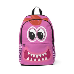 Cute Monster Unisex Backpack, Fun School Bag, Kids Backpack, Unique Travel Bag, Cartoon Backpack, Vibrant Design for Gifts