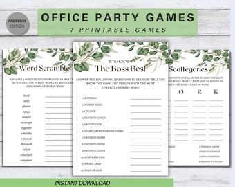 Büro-Partyspiele, Team-Gebäude Icebreaker (7 druckbare Spiele) (digitaler Download)