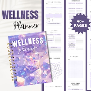 Wellness Planner | Digital wellness | wellness tracker | Iridescent themed wellness planner