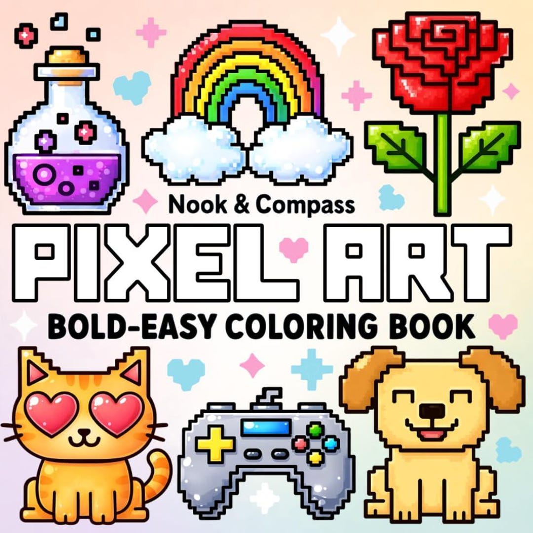 Pixel Designs Pixel Art Coloring Book | Coloring Book for Kids and Adults | Retro ...