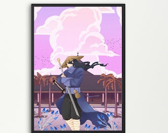 Pôster de Samurai Anime | Arte de Parede Mangá