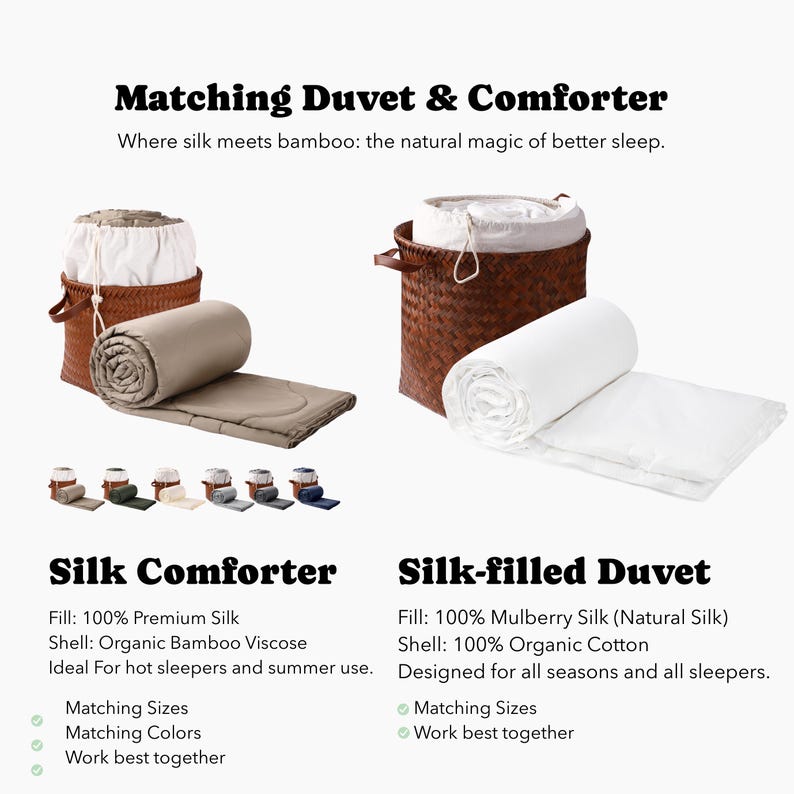 Organic Bamboo Bed Sheet Set & Duvet Cover: Silky Soft, Breathable and Sustainable, Deep Pocket, Hidden Zipper, OEKO, Gift Package image 10