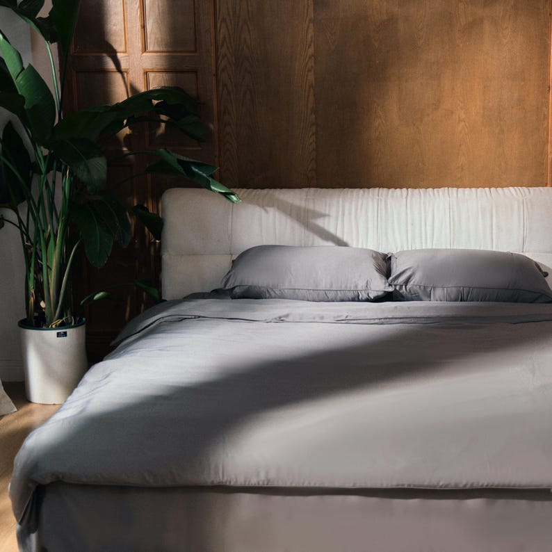 Organic Bamboo Bed Sheet Set & Duvet Cover: Silky Soft, Breathable and Sustainable, Deep Pocket, Hidden Zipper, OEKO, Gift Package image 16