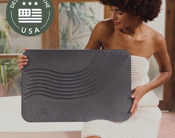 Natural Diatomaceous Earth Bath Mat: Quick Dry, Anti-Slip Stone