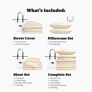 Organic Bamboo Bed Sheet Set & Duvet Cover: Silky Soft, Breathable and Sustainable, Deep Pocket, Hidden Zipper, OEKO, Gift Package image 9