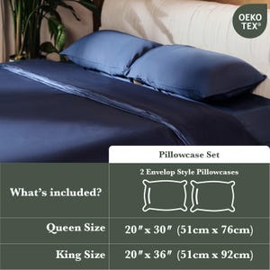 Organic Bamboo Bed Sheet Set & Duvet Cover: Silky Soft, Breathable and Sustainable, Deep Pocket, Hidden Zipper, OEKO, Gift Package image 12