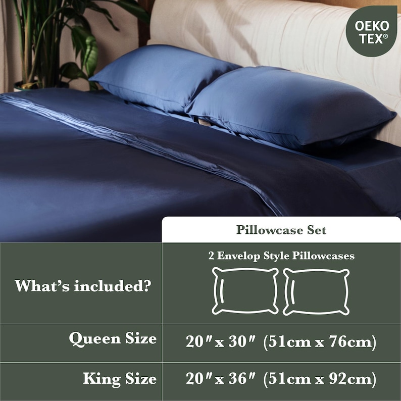 Organic Bamboo Bed Sheet Set & Duvet Cover: Silky Soft, Breathable and Sustainable, Deep Pocket, Hidden Zipper, OEKO, Gift Package image 12