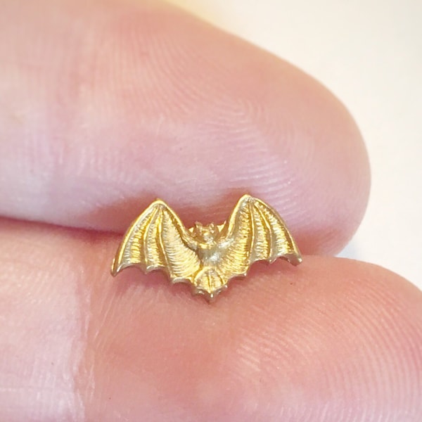 Brass Bat Surgical Steel Stud Earring. Perfect for Helix and Cartilage Piercings.