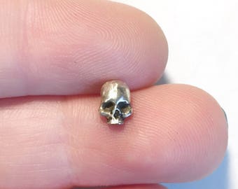 ITS BACK! The 3D Skull in Sterling Silver Pick Your Post Earring. Perfect for Helix, Lobe, Cartilage, Labret Piercings