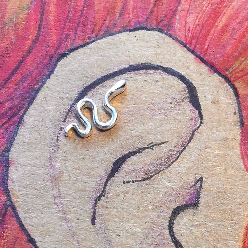 Tiniest Silver Python on a Customized Jewelry Post. Perfect - Etsy